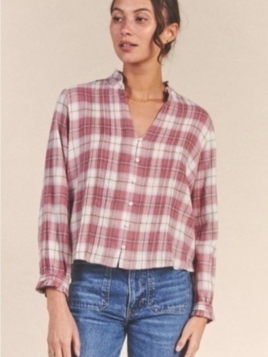 Trovata Tops - BNWT Trovata Bird of Paradis Finley Pintuck Blouse Canyonplaid Womens XS $206